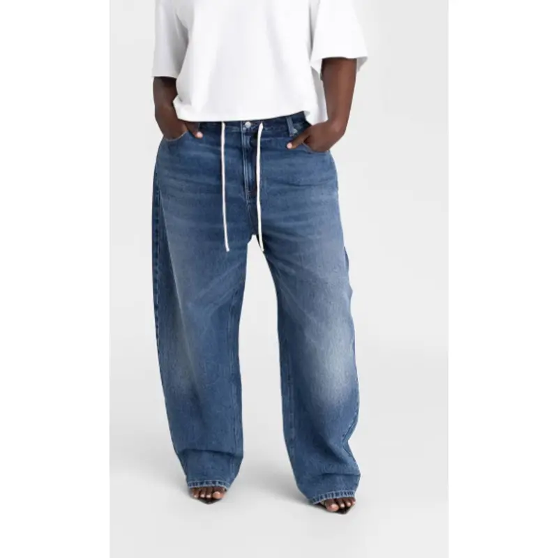 Kbb By Kahlana The Lynnox Jean – Women’S Mid-Rise Barrel-Leg Denim In Dark Wash (Size 22) 1