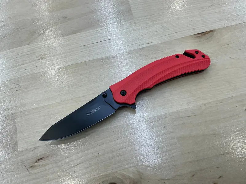Kershaw Barricade Liner Lock Knife – 3.5" Black Oxide Blade, Orange Gfn Handle (8650) 1