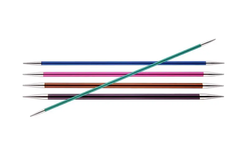 Knit Pro Zing Double-Pointed Needles – 6-Inch Aluminum Set 1