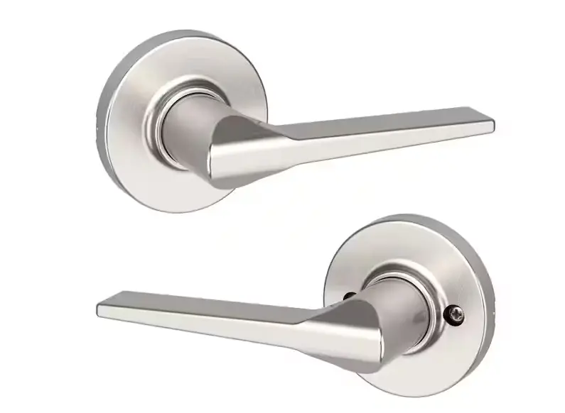 Kwikset Hollis Passage Handle In Satin Nickel – Round Rose Hall/Closet Door Lever 1