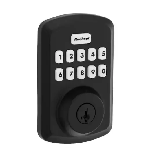 Kwikset Powerbolt 250 Matte Black Electronic Deadbolt – 10-Button Keypad Lock 1