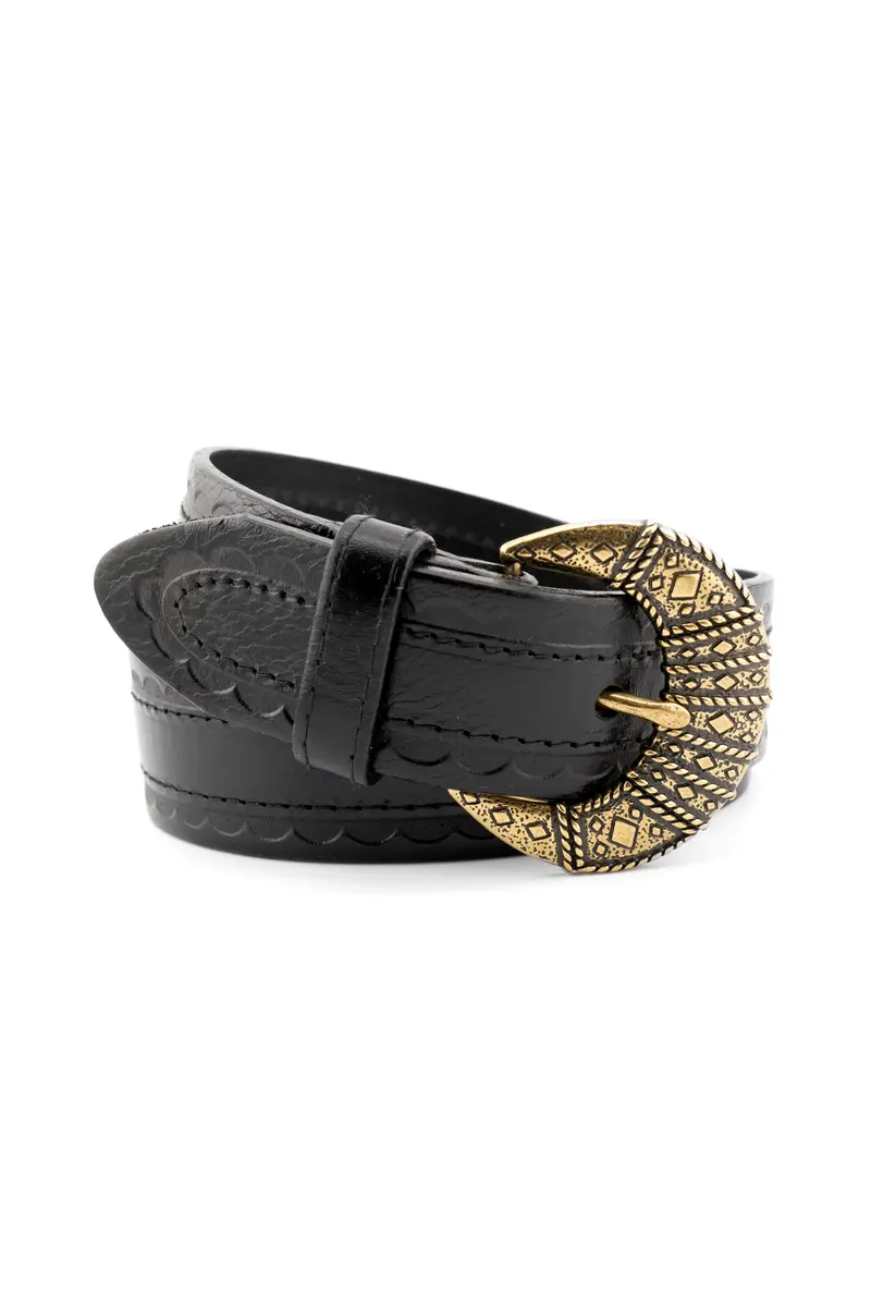 Landes Decorative Gold-Tone Buckle Waist Belt 1