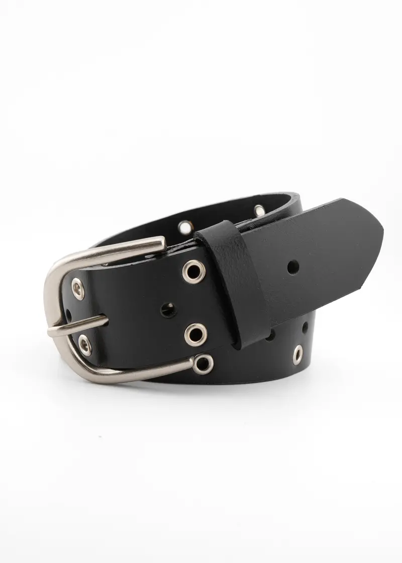 Landes Grommet-Detail Leather Belt 1