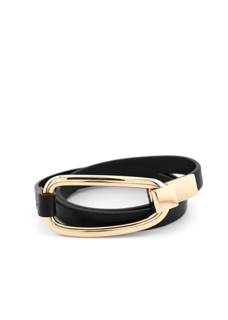 Landes Slim Leather Belt With Minimalist Clasp – Tailored Waist Accent 1