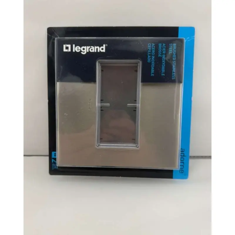 Legrand Adorne Brushed Stainless Steel 2-Gang Screwless Wall Plate (Awc2Gbs4) 1