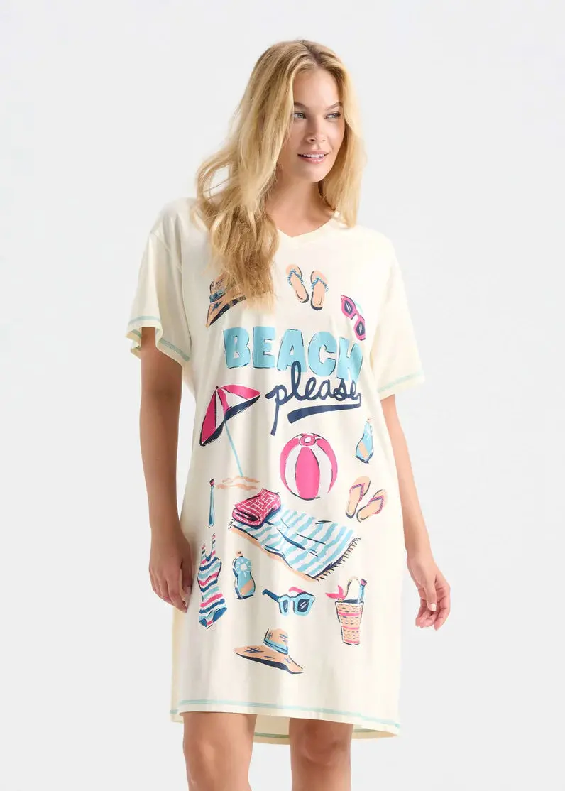 Little Blue House 'Beach Please' Relaxed Fit Sleepshirt 1