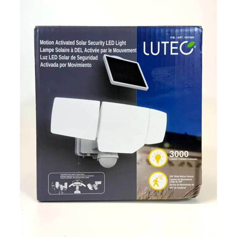 Lutec Solar-Powered Motion-Sensing Security Light – 3000-Lumen Led Outdoor Lamp 1