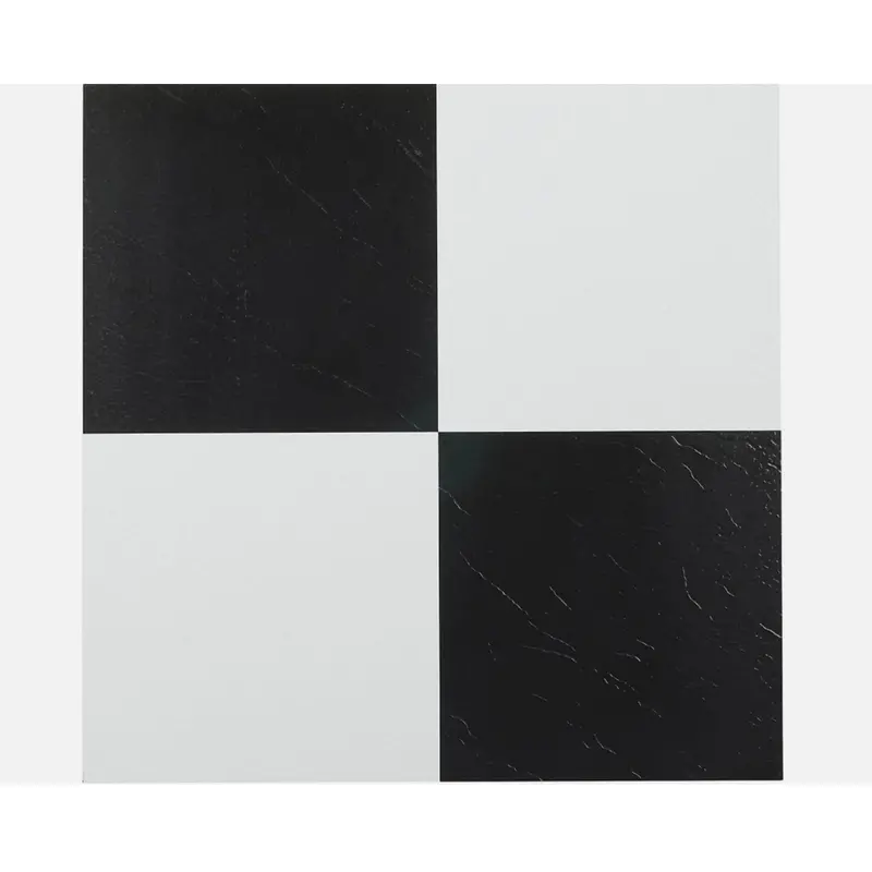 Luxury Peel-And-Stick Vinyl Floor Tiles – Black-And-White Square Pattern, 12" X 12", 20-Pack 1