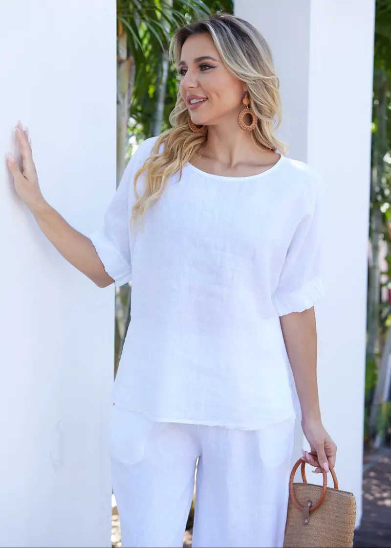 Maeve'S Orange Elastic-Waist Top 1