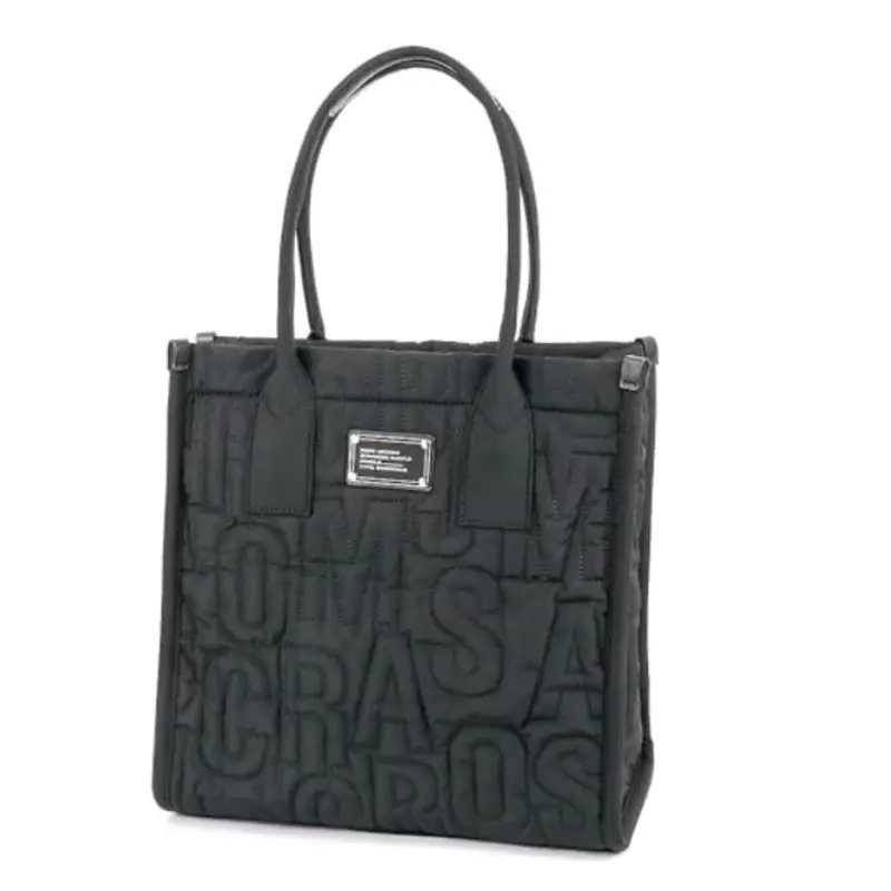 Marc Jacobs Quilted Nylon Large Tote Bag – Classic Black Design 1