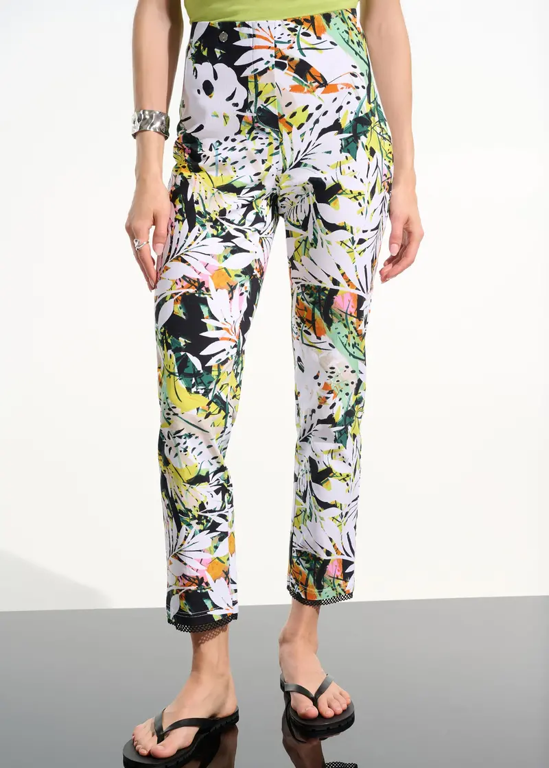 Millennium Tropical Print Pull-On Pants – Joseph Ribkoff 1