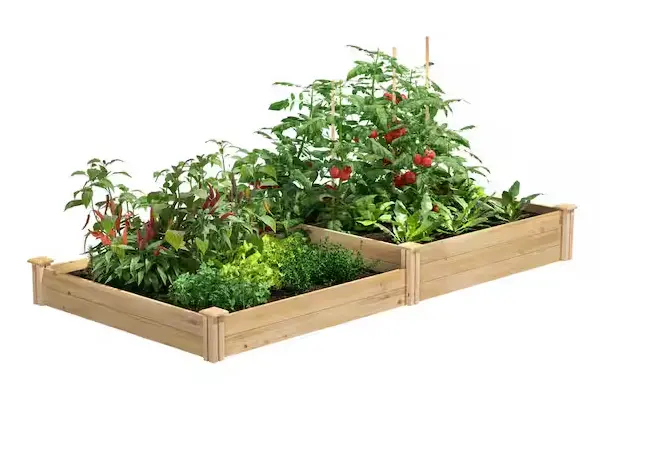 Natural Cedar Raised Garden Bed – Rectangle Style (96" L X 48" W X 10.5" H) 1