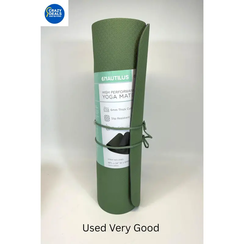 Nautilus Eco-Friendly Yoga Mat – Earth Green With Carrying Strap 1