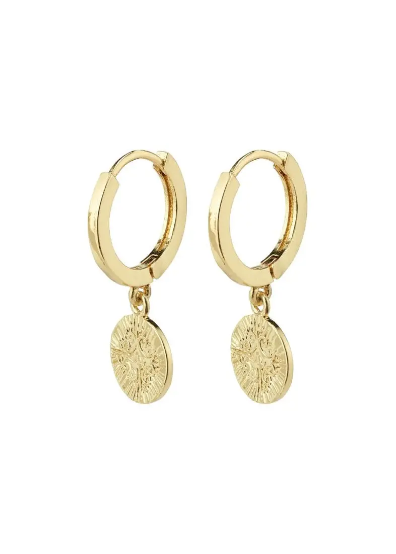 Nomad Coin Huggie Hoops – Pilgrim Modern Minimalist Earrings 1