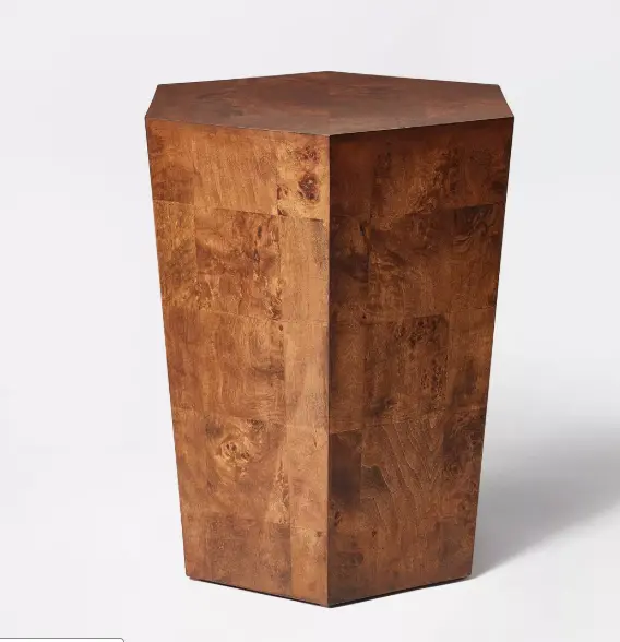 Ogden Burled Wood Accent Table – Textured Grain Surface, Studio Mcgee X Threshold 1