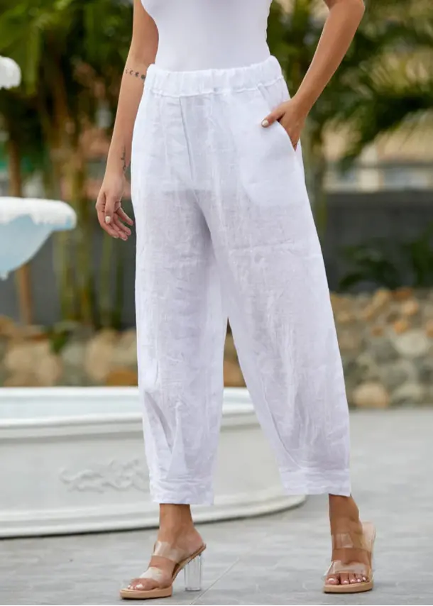 Orange Elettra’S Tapered Linen Pant