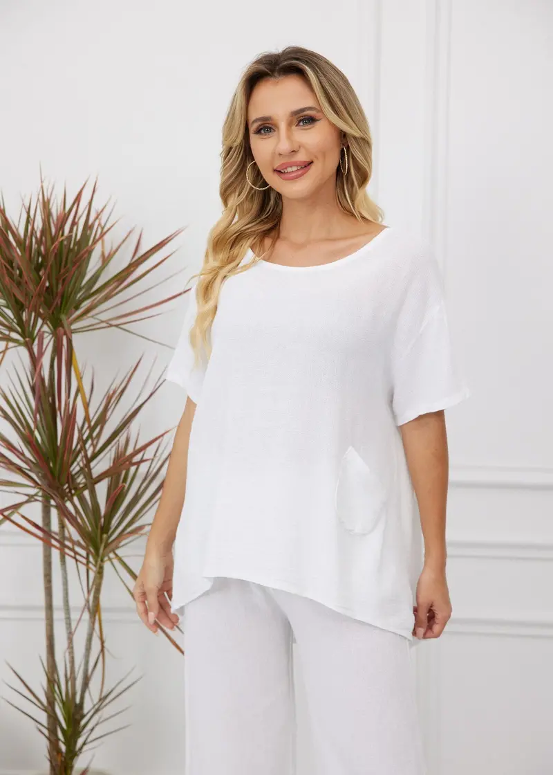 Orange Hazel’S Breezy Blend V-Neck Top 1