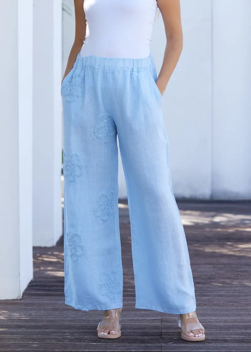 Orange Lila’S Bloom Stitch Wide-Leg Pant 1