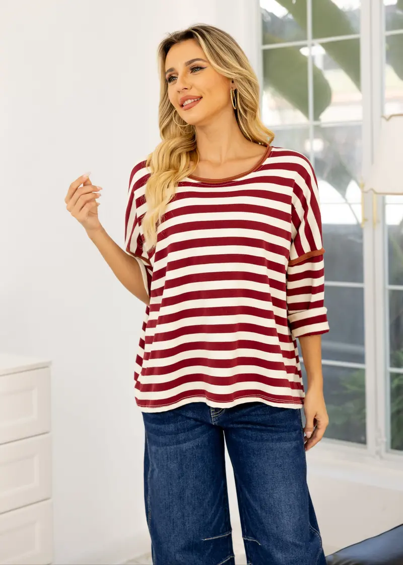 Orange Linear Lane Textured Knit Pullover 1