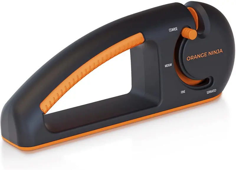Orange Ninja 4-Stage Knife Sharpener For Straight & Serrated Blades 1
