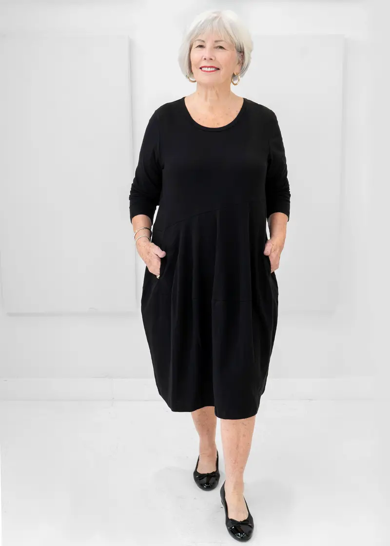 Orientique Essentials Knit Panel Bubble Dress 1