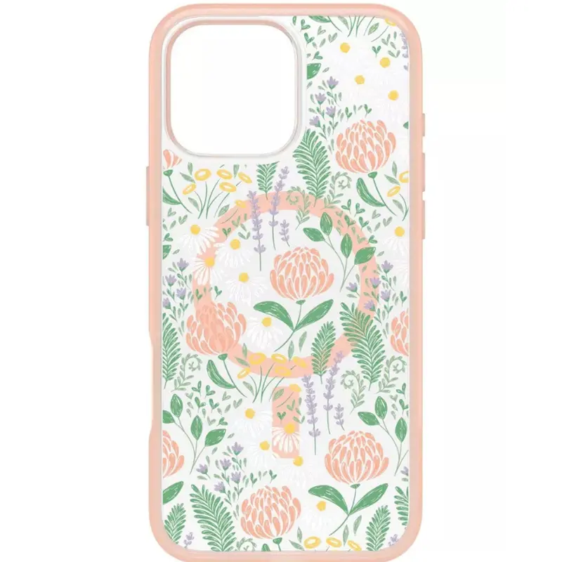 Otterbox Symmetry Magsafe Case For Iphone 15 Pro – Peachy Bloom Floral Theme 1