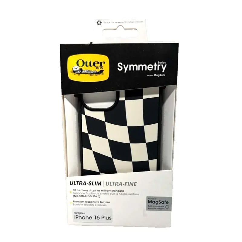 Otterbox Symmetry Series Case For Iphone 16 Plus – Wavy Charcoal Black 1