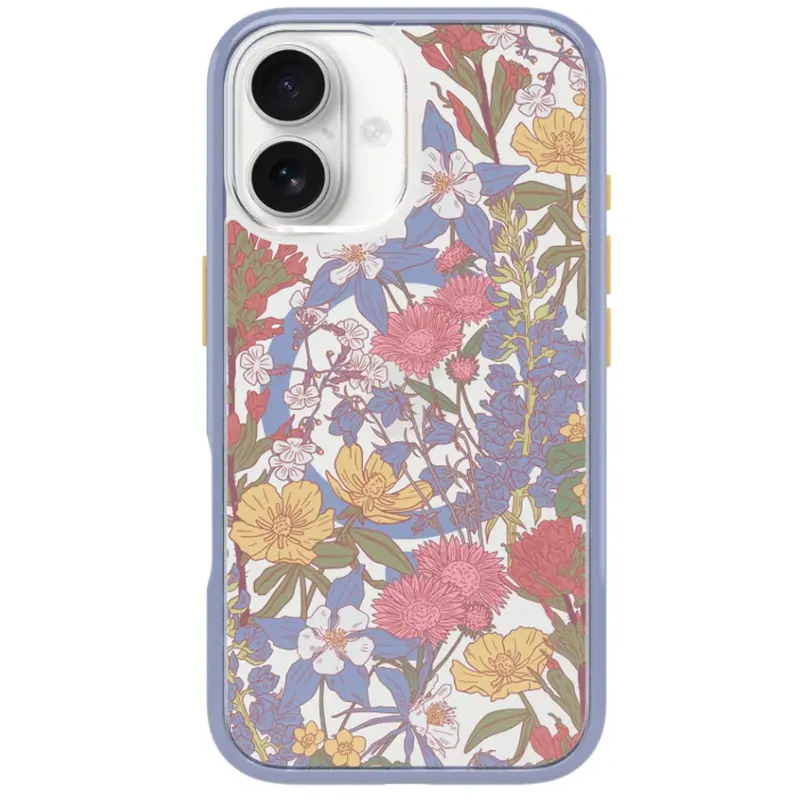 Otterbox Symmetry Series Clear Iphone 16 Plus Case With Floral Purple Accents 1