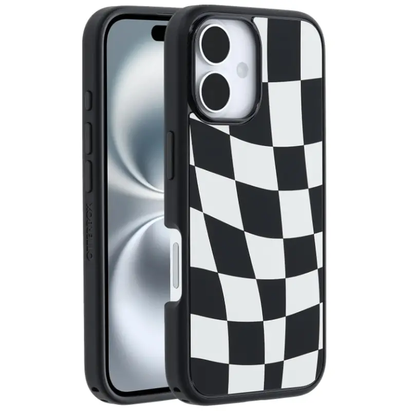 Otterbox Symmetry Ultra-Slim Magsafe Case For Iphone 16 – Black & White Dual-Tone 1