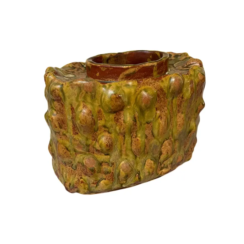 Oval Nodule-Shaped Ceramic Vase By Sally Terrell 1