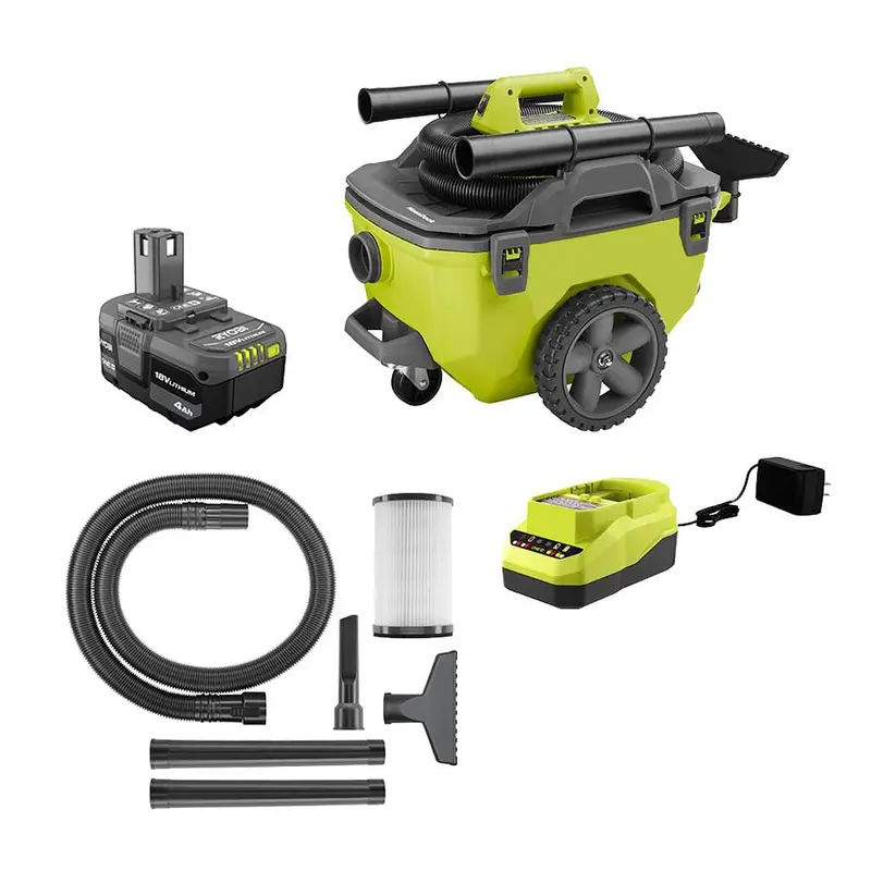 Pacroban One+ 18V 6-Gallon Wet/Dry Vacuum Kit – Includes 4.0Ah Battery, Charger & Accessories 1