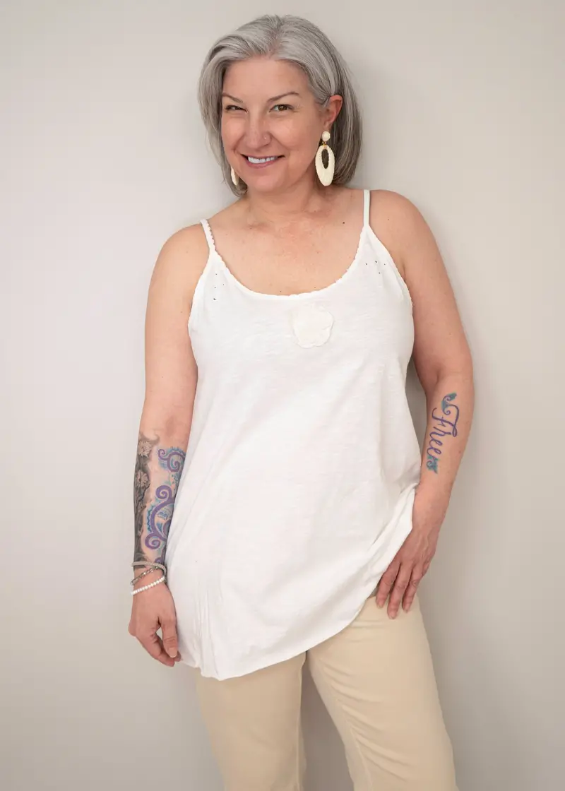 Paper Lace 100% Cotton Sleeveless Cami 1