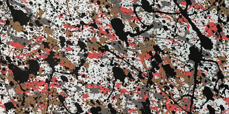Pink And Gold Abstract Pollock-Inspired Canvas Art 1