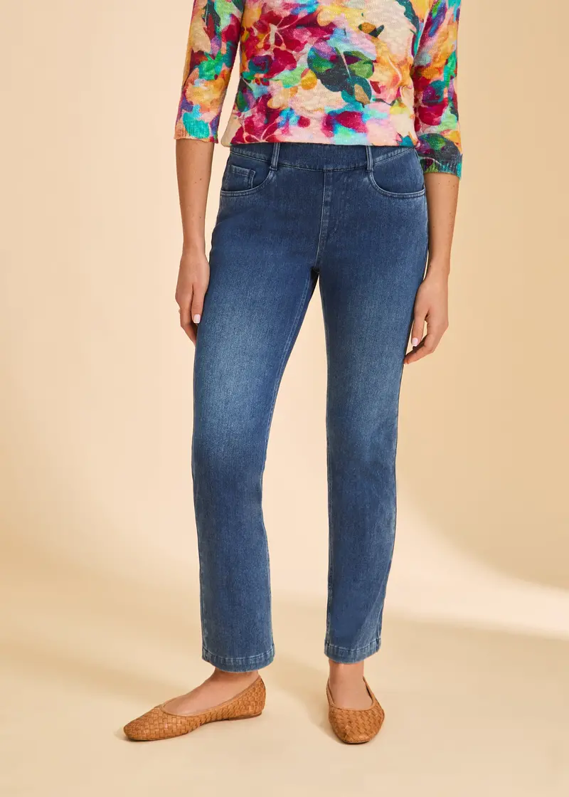 Pull-On Straight-Leg Jeans By French Dressing 1