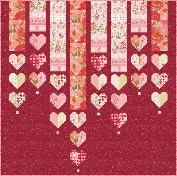 Raining Love On You Heart-Focused Quilt Pattern 1