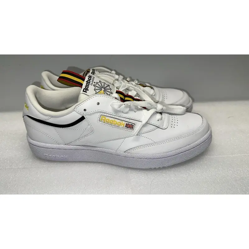 Reebok Club C 85 Mu Sneakers – White Upper With Collegiate Gold & Red Accents, Size 11.5 1