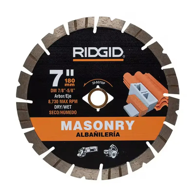 Ridge 7-Inch Masonry Diamond Saw Blade With Segmented Rim – Model 850650003155 1