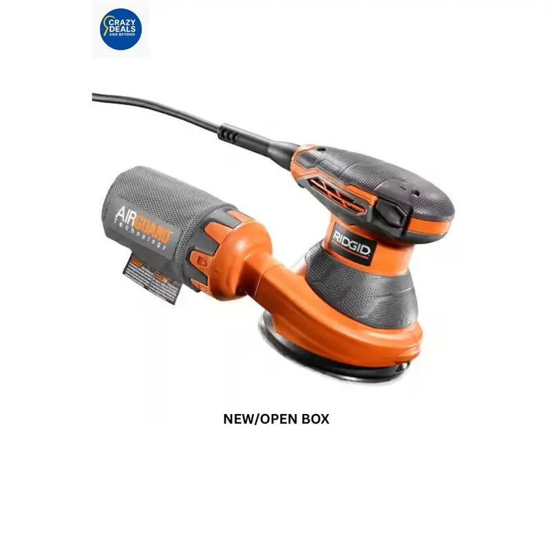 Ridgid R26011 5" 3-Amp Corded Random Orbital Sander With Airguard Dust Control 1