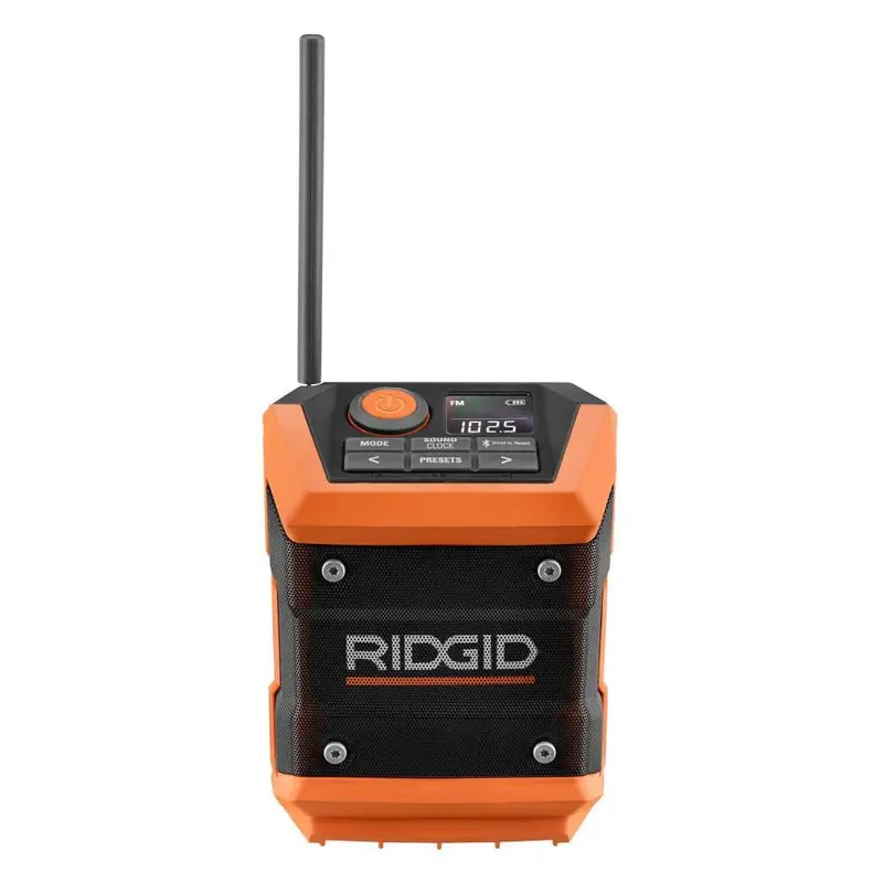 Ridgid R84086B 18V Cordless Bluetooth Mini Radio With Clock & Usb Charging (Radio Only) 1