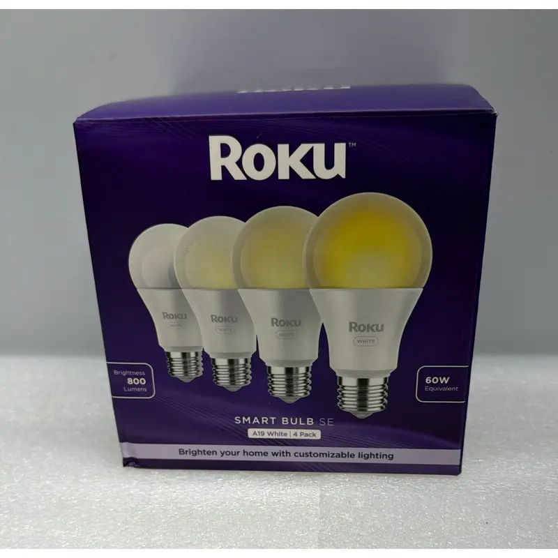 Roku Smart Bulb Se (White) – 4-Pack Dimmable Led Bulbs With Adjustable Brightness (9.5W Each) 1