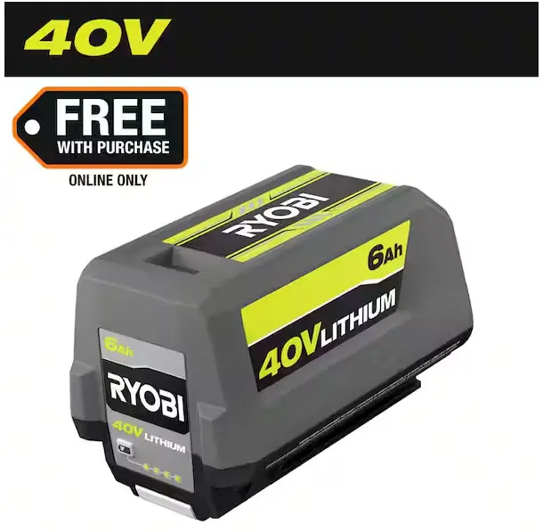 Ryobi 40V High-Capacity 6.0Ah Lithium-Ion Battery 1