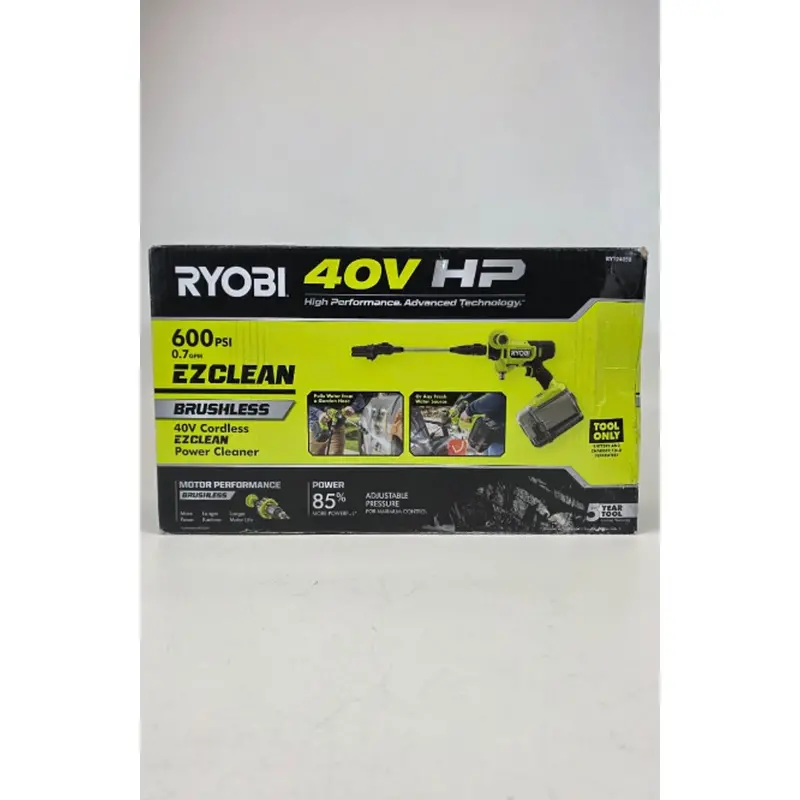 Ryobi 40V Hp Brushless Electric Power Cleaner – 600 Psi Cold Water, Tool-Only 1