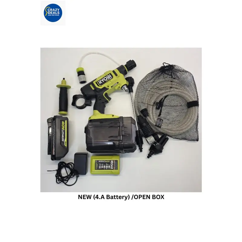 Ryobi Ezclean 600 Psi Cold Water Power Cleaner – 40V Cordless Kit With 4Ah Battery 1