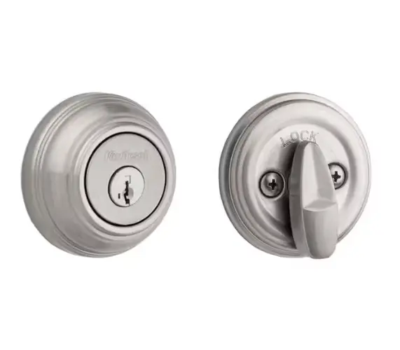 Satin Nickel Single-Cylinder Deadbolt – Kwikset Smartkey® Security + Microban® Antimicrobial Coating 1