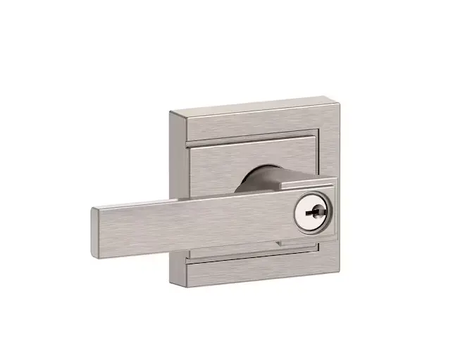 Schlage Northbrook Entry Handle With Upland Trim In Satin Nickel 1