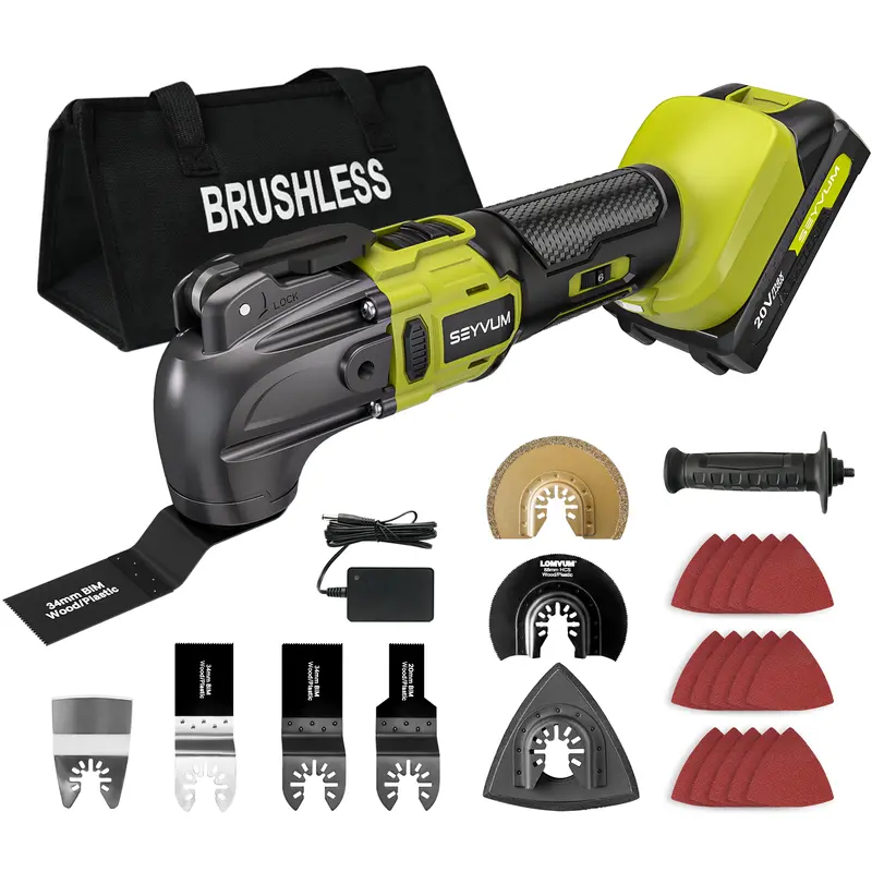 Seyvum Brushless Cordless Oscillating Multi-Tool Kit 1