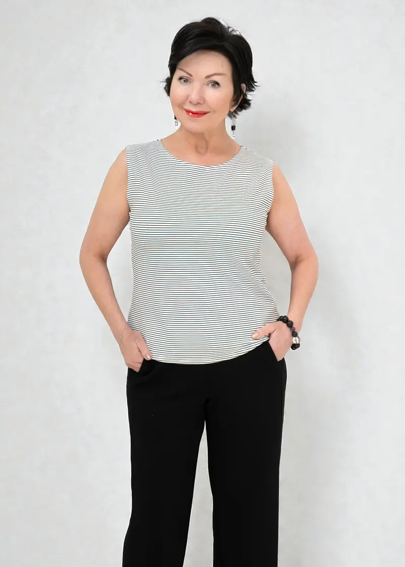 Shepherd'S Limited-Edition Ponte Stripe Shell Top 1