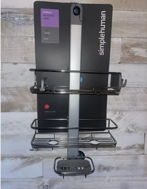 Simplehuman Adjustable Stainless Steel Shower Caddy – Anodized Finish, Space-Saving Design 1