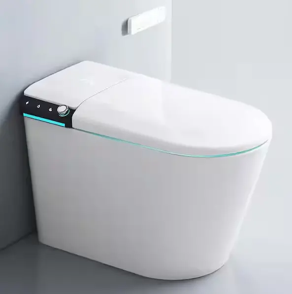 Smart Bidet Toilet With Auto-Open Lid – Elongated Gloss-White Design Featuring Heated Seat, Warm Water Wash, And Air Dry (1.28 Gpf) 1
