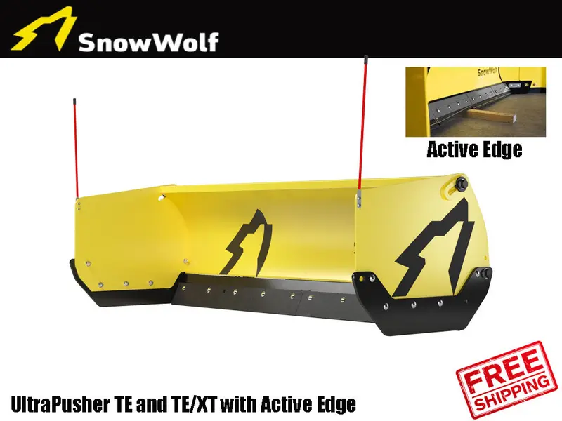 Snow Wolf Ultra Pusher Te/Xt Snow Plow For Skid Steers With Active Segmented Edge 1